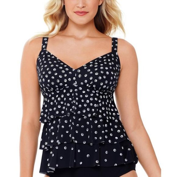 Swim Solutions Triple Tier Tankini Top - Picture 3 of 7
